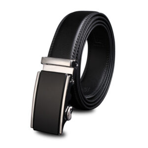 Men’s Cowhide Leather Automatic Buckle Belt – Business Casual Genuine Leather Belt for Men