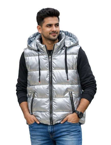 Men's Winter Cotton Puffer Vest – Warm Korean Style Jacket - Image 2