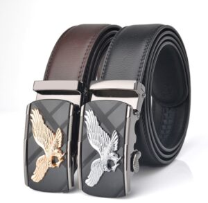 High-Grade Eagle Leather Automatic Buckle Belt for Men | Premium Korean Business & Leisure Belt